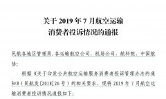 7月消費(fèi)者投訴3017件 不正常航班服務(wù)占近53%-空運(yùn)訂艙
